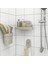 Öbonäs Vantuzlu Çok Amaçlı Baharatlık Sabunluk Askılık Organizer 3’lü Seti Gri-Bej Renk 1
