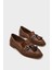 Metal Tokalı Püsküllü Kadın Loafer Ayakkabı 3