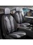 Ford Focus 5 Hatchback Uyumlu Oto Koltuk Kılıfı Deri Detaylı Kumaş Vista Füme Siyah 1