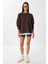 Basic Yumuşak Modal Sweatshirt LUB0245 Kahverengi 3
