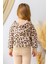 Kız Çocuk Leopar Desenli Kapüşonlu Sweatshirt - Leopar Desenli 2