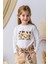 Kız Çocuk Leopar Baskılı Uzun Kollu T-Shirt - Beyaz 1