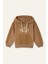 Kız Çocuk Reglan Kollu Baskı Detaylı Kapitoneli Sweatshirt - Kahverengi 3