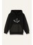 Kız Çocuk Reglan Kollu Baskı Detaylı Kapitoneli Sweatshirt - Siyah 3