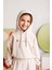 Kız Çocuk Kapşonlu Crop Sweatshirt - Krem 2