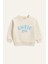 Kız Çocuk Kabartma Baskılı Sweatshirt - Krem 4