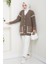 Ilge Düğmeli Triko Hırka 1597 - Açık Kahve 2