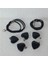 ( 5 x Adet ) 1 Set Black Heart Doğal Taş Siyah Kalp Takı&bileklik&küpe&kolye Ucu 5