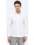 Beyaz Düz Slim Fit Dokuma Klasik Pamuk Karışımlı Gömlek 6