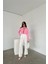 3864 Kadın Oversize Uzun Basic Gömlek Pembe 2