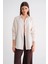 3833 Kadın Oversize Cepli Müslin Gömlek Naturel 5