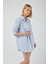 4053 Kadın Tek Cepli Oversize Basic Gömlek Bebe Mavi 2