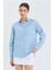 9942 Kadın Oxford Uzun Kol Basic Gömlek Bebe Mavi 3