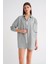 4053 Kadın Tek Cepli Oversize Basic Gömlek Mint 1