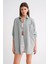 4053 Kadın Tek Cepli Oversize Basic Gömlek Mint 4