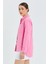 9942 Kadın Oxford Uzun Kol Basic Gömlek Şeker Pembe 5
