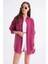 4667 Kadın Ince Oversize Modal Gömlek Bordo 1
