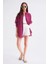 4667 Kadın Ince Oversize Modal Gömlek Bordo 2