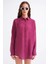 4667 Kadın Ince Oversize Modal Gömlek Bordo 4
