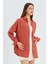 3833 Kadın Oversize Cepli Müslin Gömlek Kiremit 1