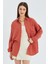 3833 Kadın Oversize Cepli Müslin Gömlek Kiremit 3