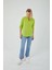 4162 Kadın Uzun Basıc Gömlek Neon Yeşil 3