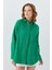 4621 Kadın Arkası Pileli Basic Gömlek Yeşil 3