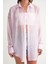 4667 Kadın Ince Oversize Modal Gömlek Pembe 4