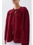 4563 Kadın Yakası Bağlamalı Kolu Lastikli Bol Müslin Gömlek Bordo 4