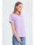 3950 Kadın Oxford Kısa Kollu Basic Gömlek Lila 5