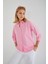 4162 Kadın Uzun Basıc Gömlek Şeker Pembe 1