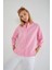 4162 Kadın Uzun Basıc Gömlek Şeker Pembe 2