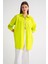4053 Kadın Tek Cepli Oversize Basic Gömlek Olive 3