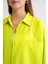 4053 Kadın Tek Cepli Oversize Basic Gömlek Olive 5