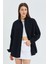 3833 Kadın Oversize Cepli Müslin Gömlek Siyah 1
