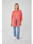 4053 Kadın Tek Cepli Oversize Basic Gömlek Nar 3