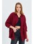 3833 Kadın Oversize Cepli Müslin Gömlek Bordo 1