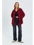 3833 Kadın Oversize Cepli Müslin Gömlek Bordo 2