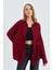 3833 Kadın Oversize Cepli Müslin Gömlek Bordo 3