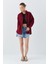 4618 Kadın Arkası Robalı Basic Gömlek Bordo 2