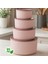 4'lü Yuvarlak Saklama Kabı Seti Pembe | 2.5l 1.5l 0.80L 0.45L | Mikrodalga ve Dondurucu Uyumlu 3