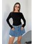 Kadın Prenses Kayık Yaka Basic Uzun Kollu Parmak Geçmeli Modal Kumaş Body Bluz 4