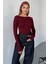 Kadın Prenses Kayık Yaka Basic Uzun Kollu Parmak Geçmeli Modal Kumaş Body Bluz 5