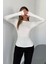 Kadın Prenses Kayık Yaka Basic Uzun Kollu Parmak Geçmeli Modal Kumaş Body Bluz 6