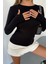 Kadın Bisiklet Yaka Basic Uzun Kollu Parmak Geçmeli Modal Kumaş Body Bluz 6