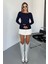 Kadın Prenses Kayık Yaka Basic Uzun Kollu Parmak Geçmeli Modal Kumaş Body Bluz 2