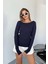 Kadın Prenses Kayık Yaka Basic Uzun Kollu Parmak Geçmeli Modal Kumaş Body Bluz 4