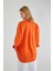 4053 Kadın Tek Cepli Oversize Basic Gömlek Oranj 4