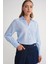 4642 Kadın Apoletli Kraşlı Gömlek Bebe Mavi 3