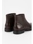 Hakiki Deri Kahverengi Fermuarlı Chelsea Erkek Kışlık Bot LUASS27AL0040 5